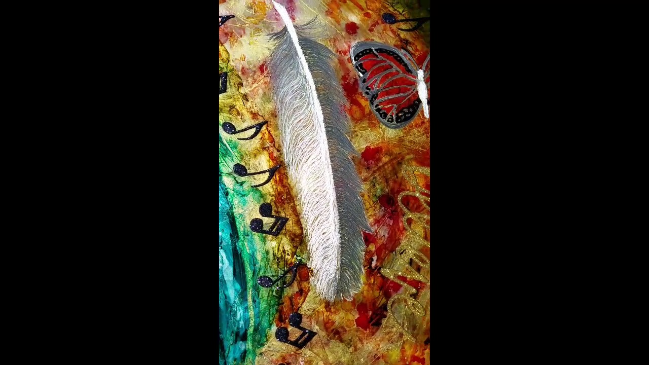 Sheet metal and etched , alcohol ink - YouTube