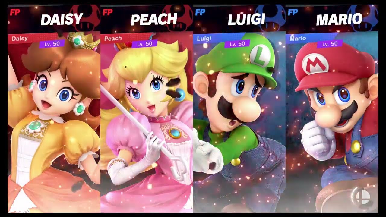 Super Smash Bros Ultimate Amiibo Fights Request #92 Daisy and Peach vs Luigi and Mario