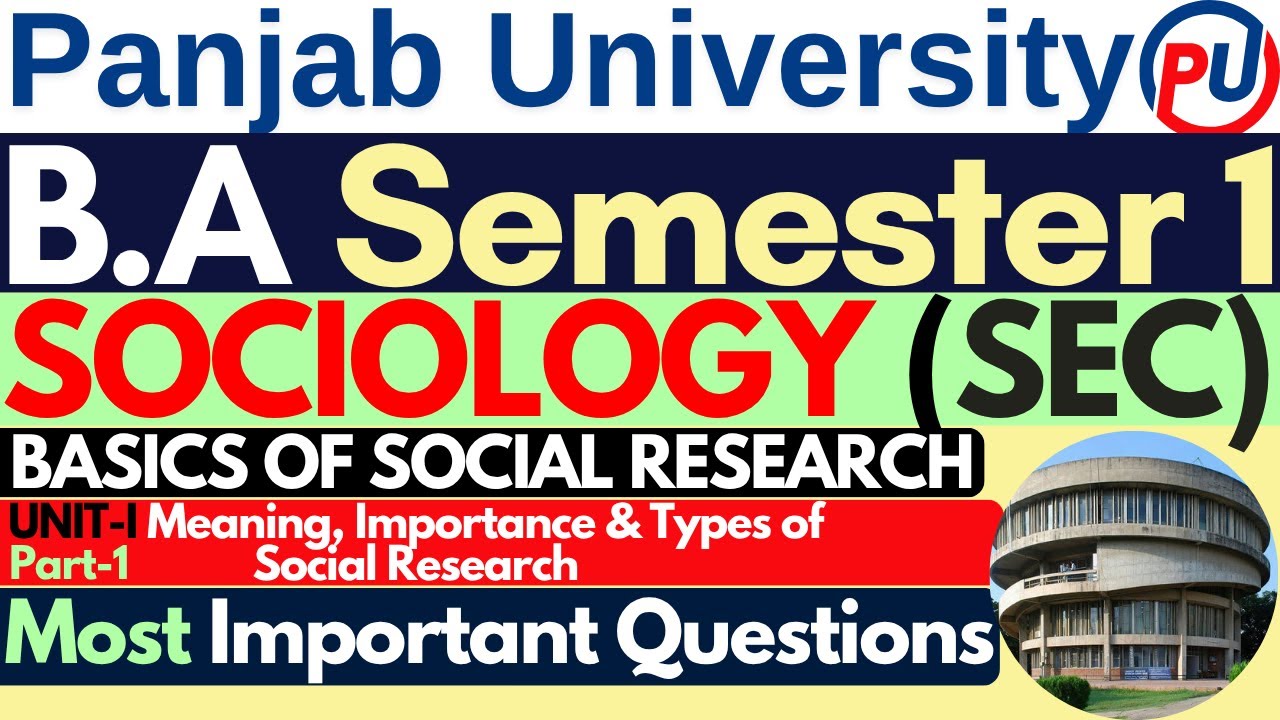 Types of Social Research | Sociology SEC Paper 1st Semester | SEC Sociology 1st Semester | PUC | P 1