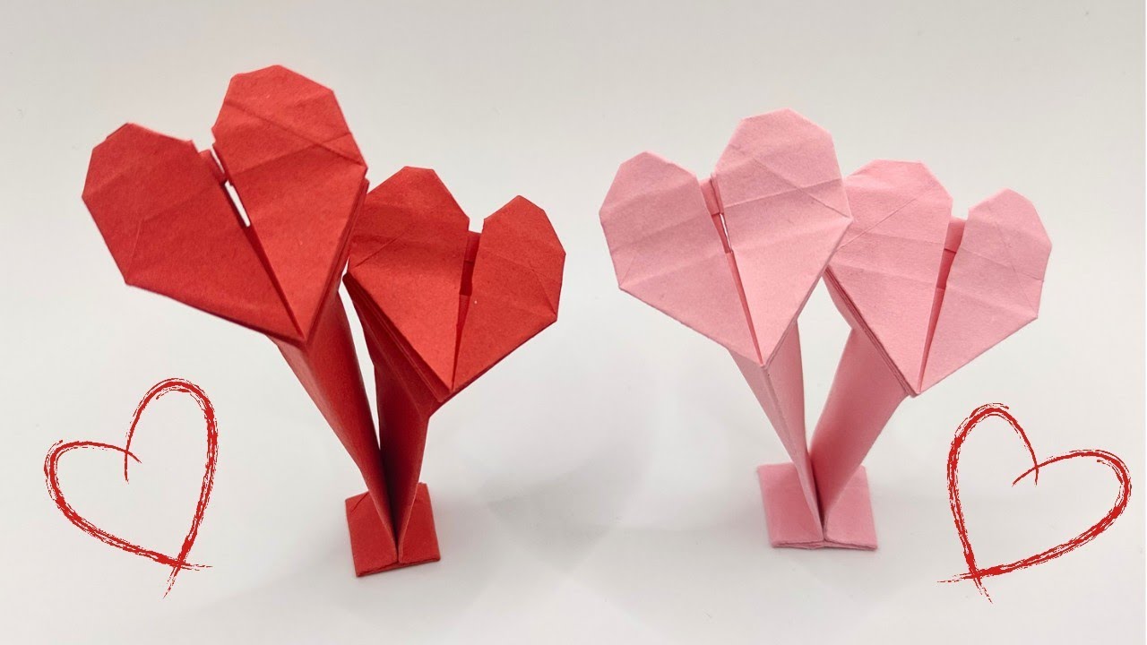 Origami STAND HEARTS ❤️ How to make a paper heart
