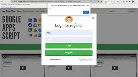 Simple portfolio page using ONLY Google Apps Script +login/registration (pt0)