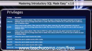 SQL Training - Structured Query Language Tutorial - Privileges Lesson