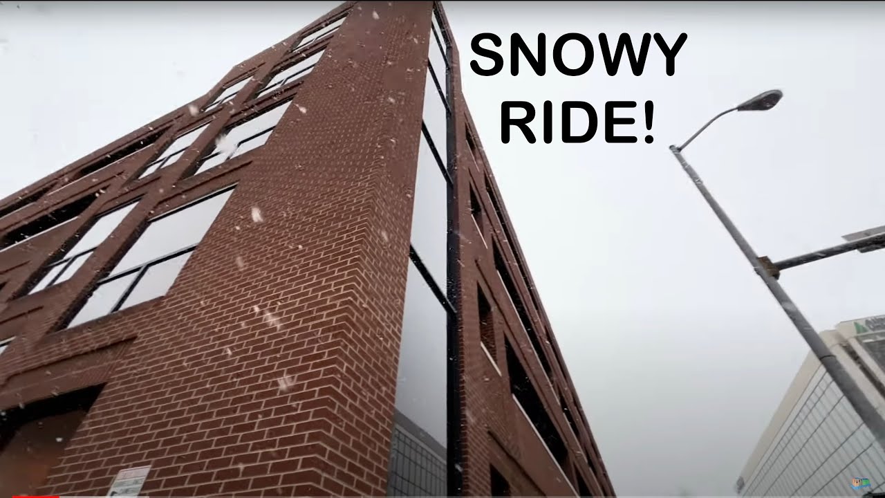 Let's ride the Elmwood Park Garage Elevator in the Snow January 2024 YouTube