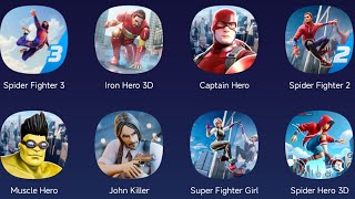 Spider Fighter 3,Iron Hero 3D,Captain Hero,Spider Fighter 2,Spider Hero 3D,Muscle Hero,John Killer screenshot 1