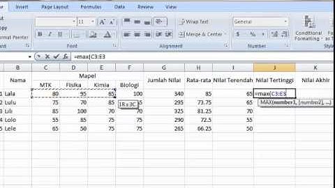 Penggunaan SUM, AVERAGE, MIN, MAX, dan IF pada Microsoft Excel 2007