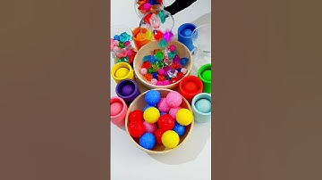 Color Sorter ASMR! Satisfying colorful beads reverse ASMR! #Satisfying #woodenballs #marbleballs