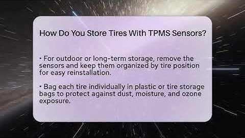 How Do You Store Tires With TPMS Sensors? - Talking Tech Trends
