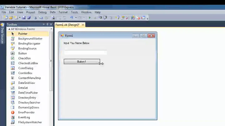 Visual Basic 2010 for Beginners - Tutorial 2: Variables Part 1