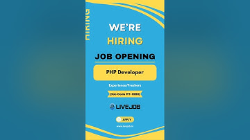 Job Opening For PHP Developer;  #jobopportunities
