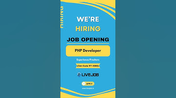 Job Opening For PHP Developer;  #jobopportunities