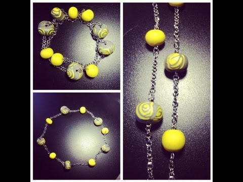 Полимерная глина . Делаем бусы - браслет/ DIY bracelet/ Taya Style