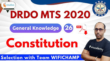 10:30 PM - DRDO MTS 2020 | GK by Rohit Baba Sir | Constitution of India