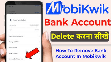 Mobikwik se bank account delete kaise karen | Mobikwik se bank account remove kaise karen
