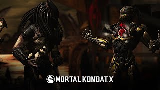 Mortal Kombat X - Predator (Hunter) Vs  Triborg(Cyrax) - Very Hard