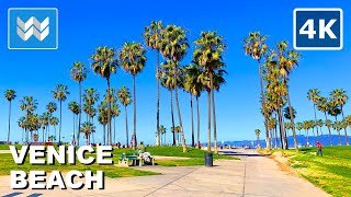 [4K] Morning Walk at Venice Beach in Los Angeles, California USA Walking Tour & Travel Guide 🎧