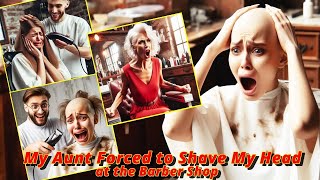 Haircut Stories - My Aunt Forced to Shave My Head for at the Barber Shop 1: headshave buzz cut bald