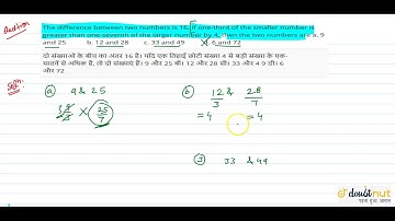 "The difference between two numbers is 16. If one-third of the smaller number is greater