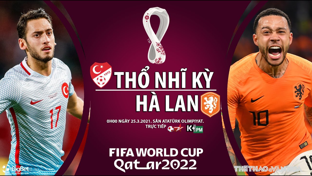 [SOI KÈO BÓNG ĐÁ] Thổ Nhĩ Kỳ – Hà Lan (0h00 ngày 25/3). Vòng loại World Cup 2022. Trực tiếp BĐTV