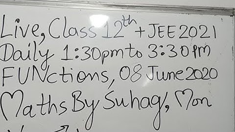 27 Live 12 Class June 8 Monday Maths By Suhag KariyaTekoClasses