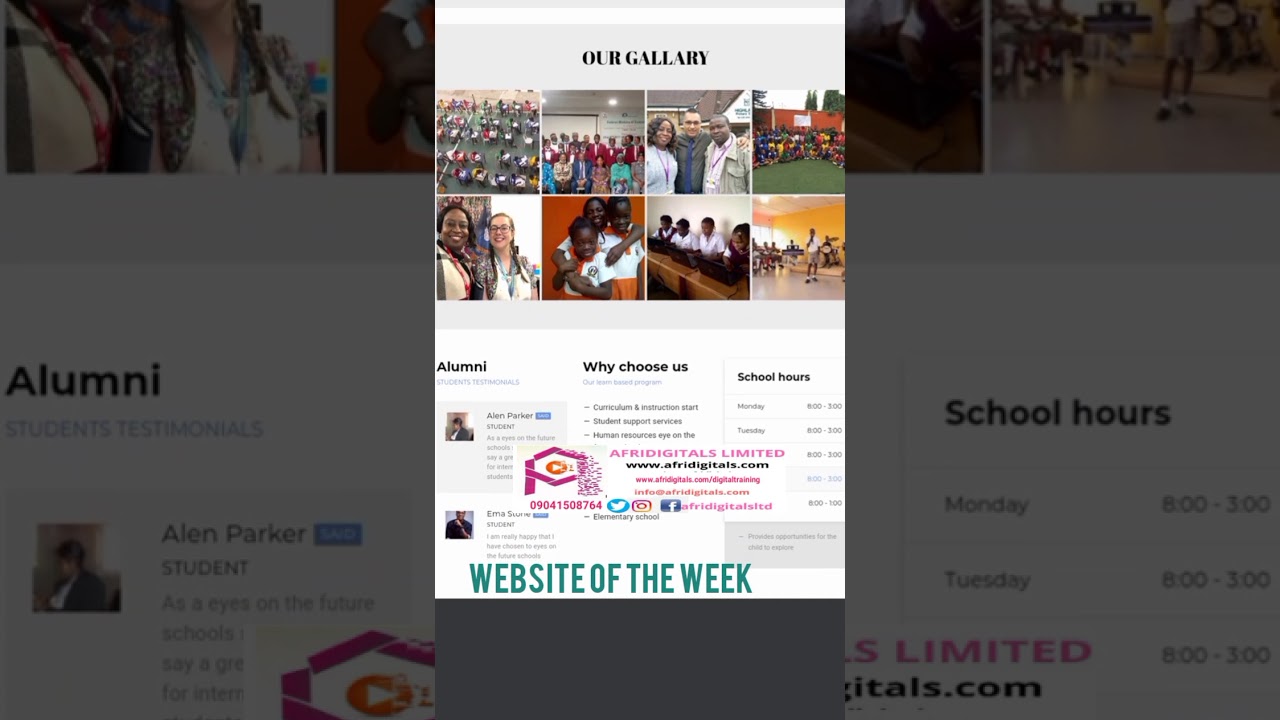 Website design of the day design and developed by AFRIDIGITALS LIMITED