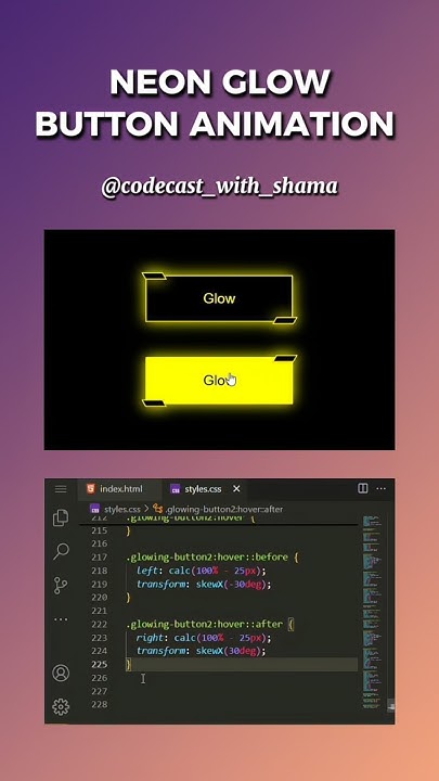 Create a Neon Glow Button Animation with HTML & CSS - YouTube