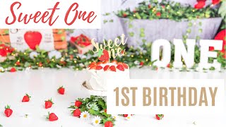 SWEET ONE FIRST BIRTHDAY | STRAWBERRY THEME BIRTHDAY PARTY | 1ST BIRTHDAY PARTY IDEAS by The Modern Juggle 9,227 views 2 years ago 9 minutes, 25 seconds
