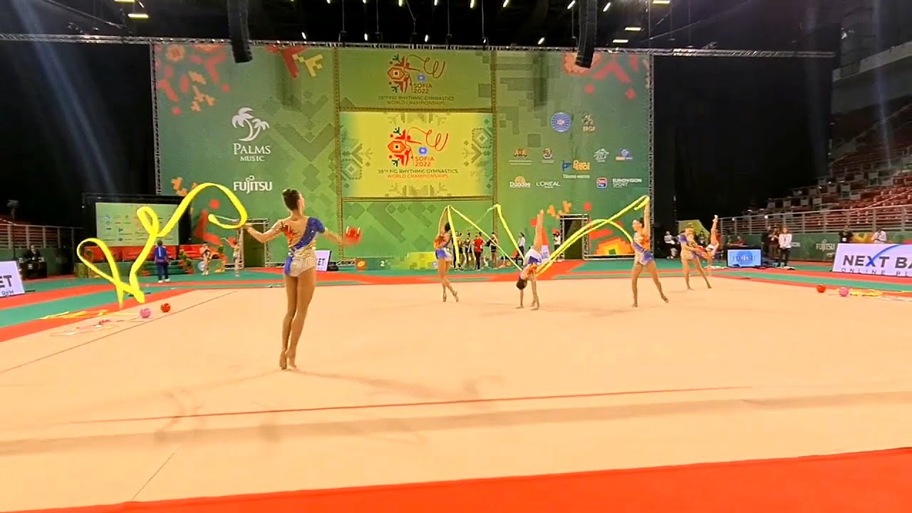 RGG TEAM ITALY (ITA) - RGG 3ribbons2balls - PODIUM TRAINING 🌟💜🌟 2022 Rhythmic Worlds SOFIA (BUL)