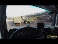 Mercedes Benz Arocs 4448 10x6 road to quarry - truck cab view