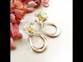 ミツバチとお花のイヤリング