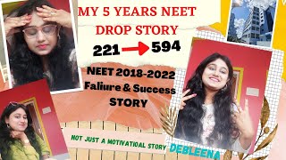 MY 5 years NEET Drop Story [5th attempt]🥺🥰🥺/My journey from 221 to 594 marks/ Failure to success🏆💪