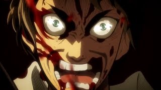 Eren's Titan Transformation against Annie- Shingeki No Kyojin (Japanese vs English Audio.)