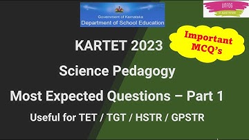 KTET / CTET - Science Pedagogy | Most Expected MCQ’s (Part 1)@unfogdrataharparveen