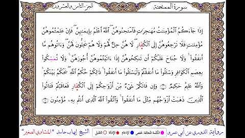 سورة الممتحنة  برواية الدوري عن أبي عمرو ــ الشيخ إيهاب حامد