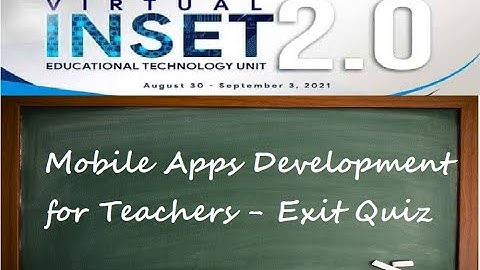 VINSET 2.0 DAY 3 ANSWER KEY | Mobile Apps Development for Teachers Exit Quiz