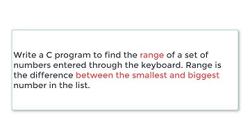 C Program To Find Range of Set of Numbers
