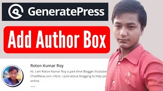 Details How to Add Author Box In GeneratePress Theme Without Plugin Guide