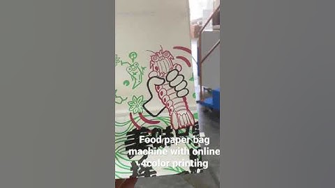 B220 Food Paper Bag Machine with online 4color Printing testing ready for UK customer