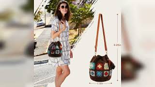 Overview: Noocro Crochet Kit for Advanced or Intermediate Beginner DIY Granny Square Bucket Bag,... screenshot 4
