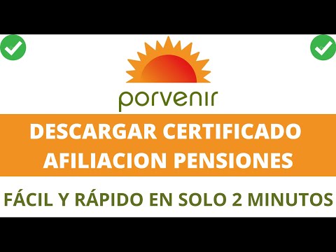 DESCARGAR CERTIFICADO Afiliacion PORVENIR de PENSIONES en 1 MINUTO - PASO A PASO, FACIL y RAPIDO.