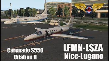 Steep Approach into Lugano | LFMN-LSZA | Carenado S550 Citation II | X-Plane 11