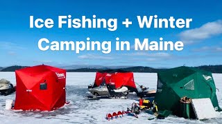 Ice Fishing + Winter Camping in Maine // Sebec Lake Derby Weekend (Feb 2024)