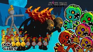 Новое ВОЙСКА против ЗОМБИ нежити! 40+ НОЧЕЙ страха в СТИКМЕН игре Stick war Legacy Зомби режим