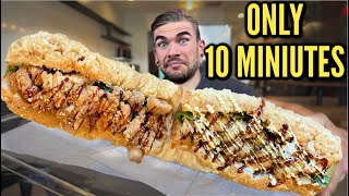 "ONLY 10 MINUTES" UNBEATEN FRIED CHICKEN SANDWICH CHALLENGE | Joel Hansen RAW Only 1 Minute To Beat This 100 Fried Chicken Sandwich Challenge Joel Hansen