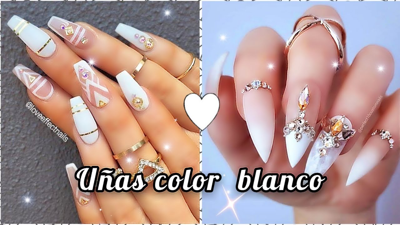 diseños de uñas acrilicas en color blanco uñas elegantes y bonitas 2021uñas  modernas - thptnganamst.edu.vn