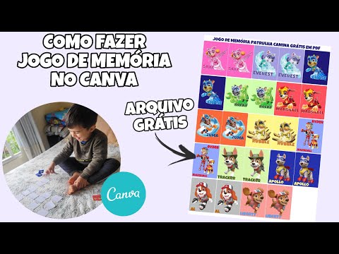 COMO FAZER JOGO DE MEMÓRIA PELO CANVA | ARQUIVO GRÁTIS JOGO DE MEMÓRIA DA PATRULHA CANINA