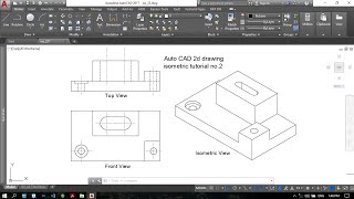 Auto CAD 2d isometric drawing no.2 (Easy and Simple Methods)