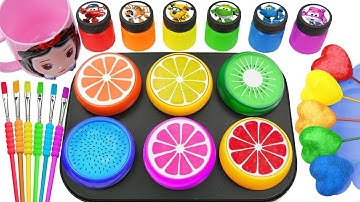 Oddly Satisfying Video l Making Colorful Fruits Slime Wild SPRUNKI Cnady Lollipops Disney Paint ASMR