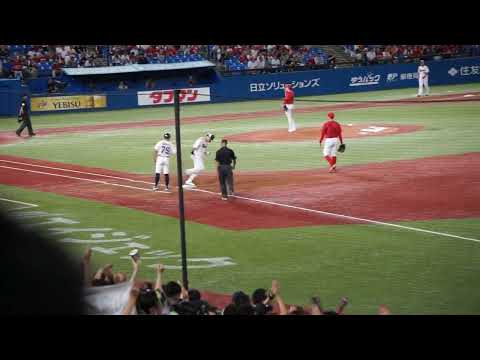 【山田哲人 11号 ホームラン(打点1)】2023/9/14(木) 山田哲人 レフトソロホームラン(打点1)打席(3回裏) vs 遠藤淳志(広島東洋カープ)