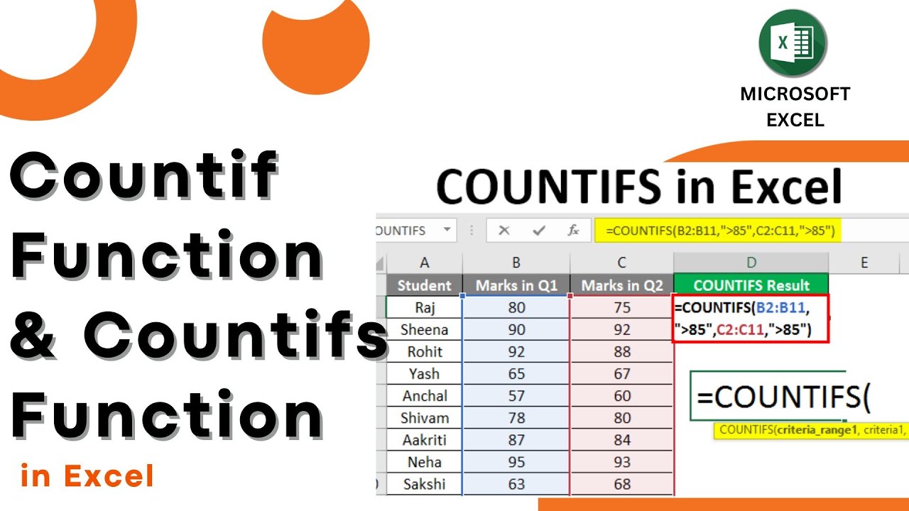 Countif and Countifs Function in Excel || Excel Countif and Countifs ...