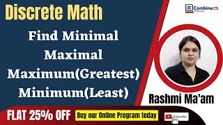 Discrete Math | Find Minimal / Maximal / Maximum(Greatest) / Minimum(Least) || POSET #DiscreteMath